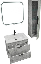Grossman Мебель для ванной Кросс 65 подвесная бетон – фотография-3